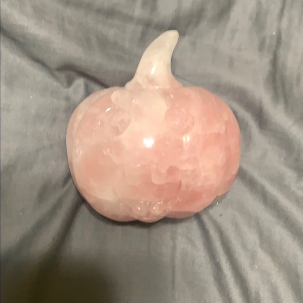 Solid rose quartz jack o lantern